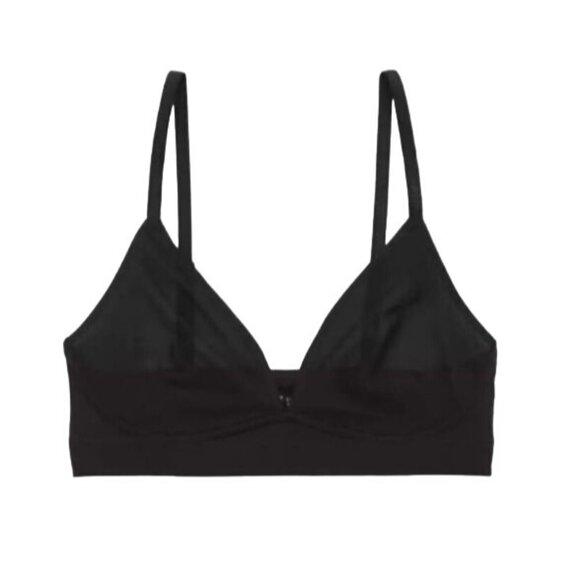NEW Aerie Smoothez‎ Lightweight Mesh Bralette Unlined Black Size S - Picture 1 of 10